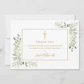 Groenheid Gouden Doop Doopfeest Foto Bedankkaart (Voorkant)