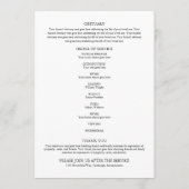 Groenherdenkingsdienst Funeral Order Of Service  Programmakaart (Achterkant)