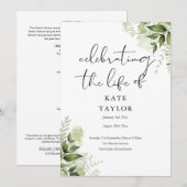 Groenherdenkingsdienst Funeral Order Of Service  Programmakaart (Voorkant / Achterkant)