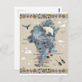 "Groenland: 13 ct./hedendaags - Handschilderwerk Briefkaart (Voorkant / Achterkant)