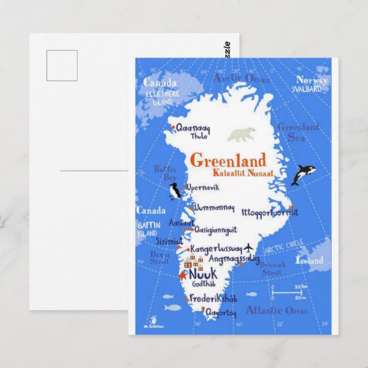 "Groenland: 2020/vandaag - Reis en sightsee Briefkaart (Voorkant / Achterkant)