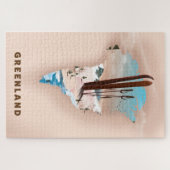 Groenland Afbeelding van kaartreisposter. Legpuzzel (Horizontaal)