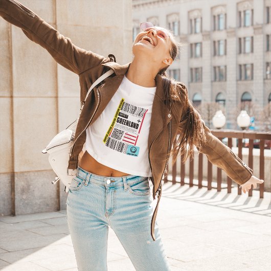 Groenland Arctic Travel Baggage Label Grappig T-shirt