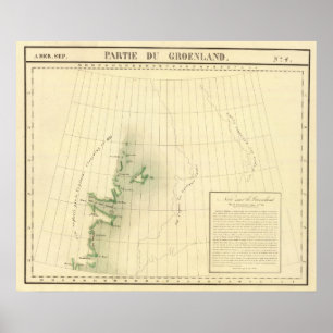 Groenland Atlas-kaart Poster