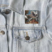 Groenland Cyr Falcons Vierkante Button 5,1 Cm (In situ)