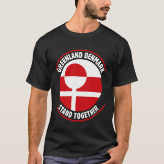 Groenland Denemarken Vlag Verenigd Staan Samen Ste T-shirt