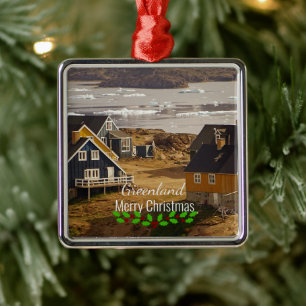 Groenland dorp Kerst Metalen Ornament