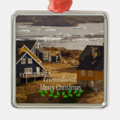 Groenland dorp Kerst Metalen Ornament (Voorkant)