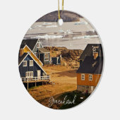 Groenland dorp, schilderachtig foto keramisch ornament (Links)