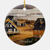 Groenland dorp, schilderachtig foto keramisch ornament (Achterkant)