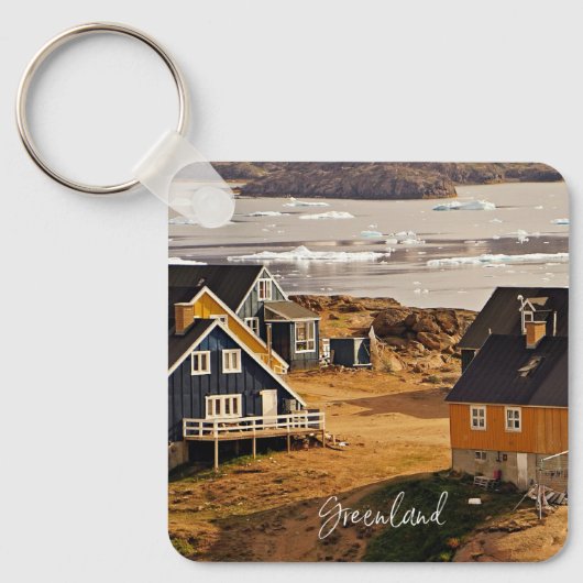 Groenland dorp, schilderachtig foto sleutelhanger (Voorkant)