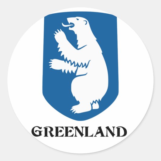 GROENLAND - embleem/symbool/wapen/vlag Ronde Sticker (Voorkant)