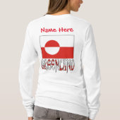 Groenland en Groenlander vlag rood gepersonaliseer T-shirt (Achterkant)