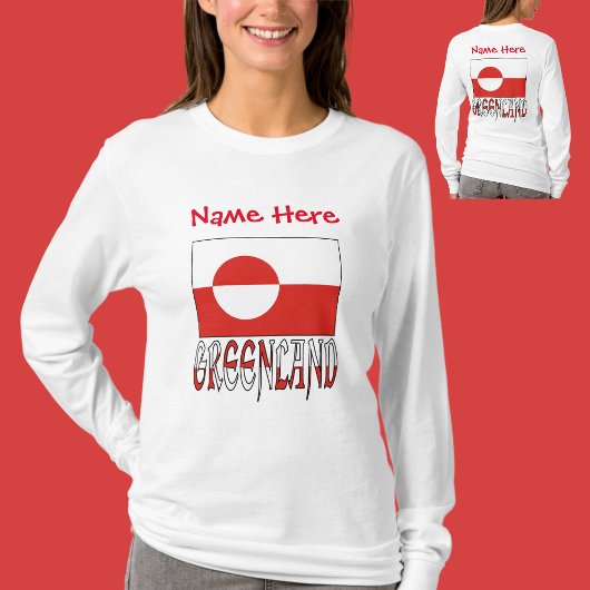 Groenland en Groenlander vlag rood gepersonaliseer T-shirt