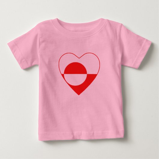 Groenland Flag Hart T-shirt (Voorkant)