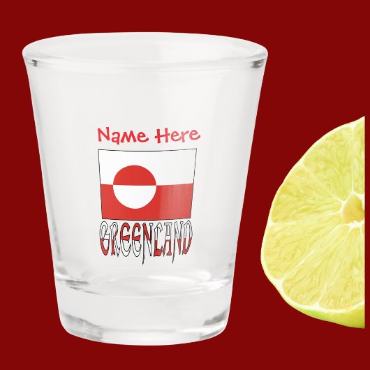 Groenland Groenlander Vlag rood Personalisatie Shot Glas
