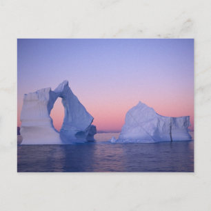 Groenland, Iceberg bij zonsondergang. Briefkaart