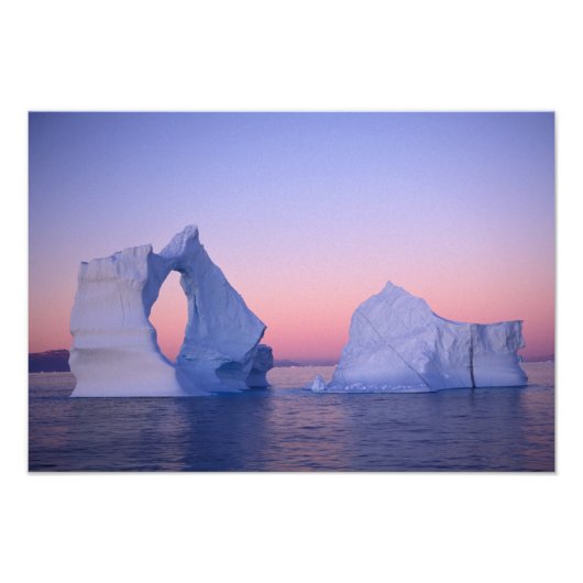 Groenland, Iceberg bij zonsondergang. Foto Afdruk (Voorkant)