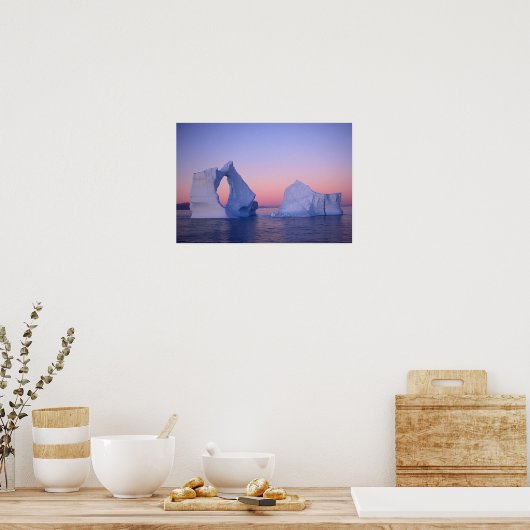 Groenland, Iceberg bij zonsondergang. Poster (Keuken)