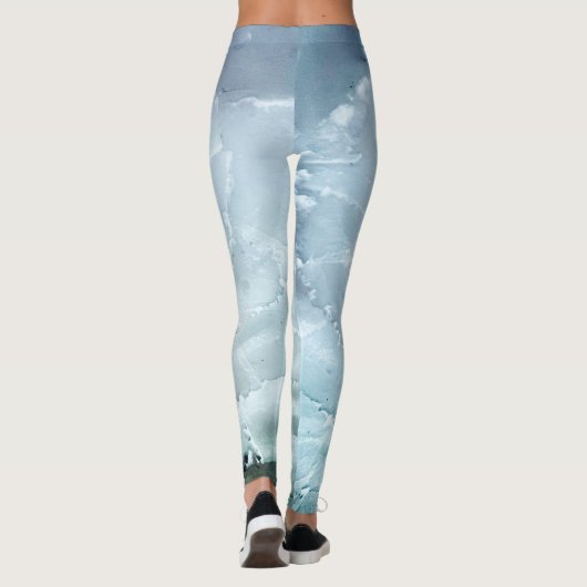 Groenland Igloo Ice Blocks Patroon Ontwerp Leggings (Achterkant)