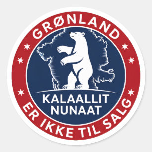 Groenland is niet te koop  ronde sticker