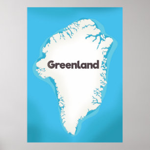 Groenland kaart poster