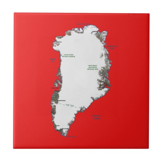 Groenland kaart tegel tegeltje (Voorkant)