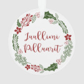 Groenland Kerst met kerst Wreath Juullimi Pilluari Ornament (achterkant)