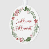 Groenland Kerst met kerst Wreath Juullimi Pilluari Ornament (voorkant)