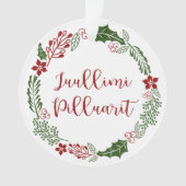 Groenland Kerst met kerst Wreath Juullimi Pilluari Ornament (voorkant)