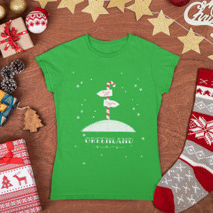 Groenland Kerstsuikerriet Noordpool Sneeuwen T-shirt