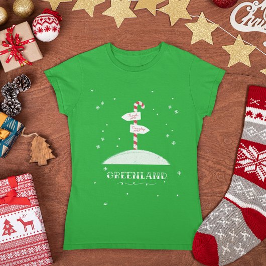 Groenland Kerstsuikerriet Noordpool Sneeuwen T-shirt