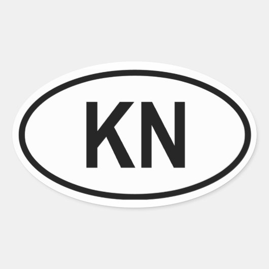 Groenland "KN" Ovale Sticker (Voorkant)