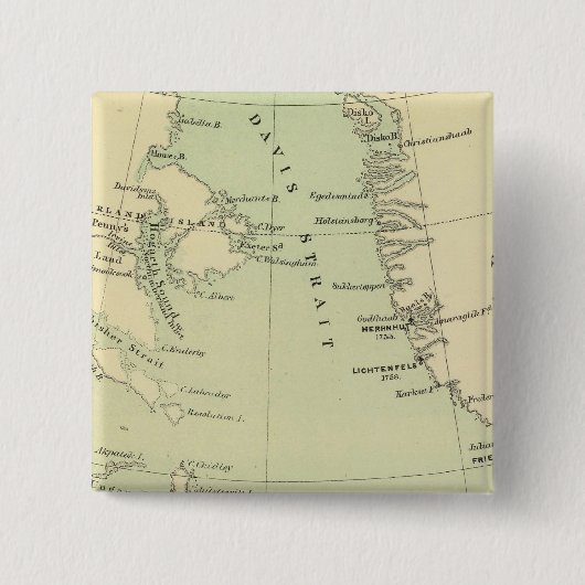 Groenland, Labrador Vierkante Button 5,1 Cm (Voorkant)