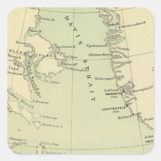Groenland, Labrador Vierkante Sticker (Voorkant)