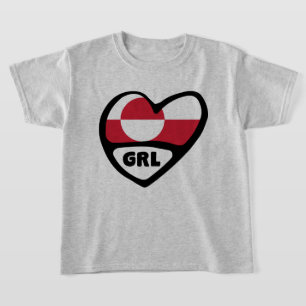 Groenland Landcode vlag Hoorpijp badge, GRL T-shirt