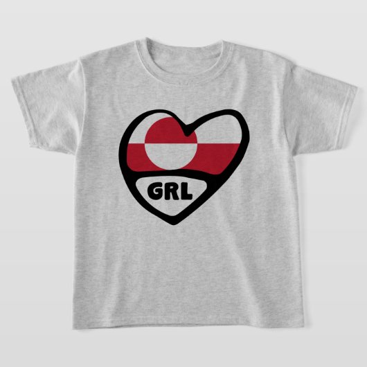 Groenland Landcode vlag Hoorpijp badge, GRL T-shirt (Laagn)