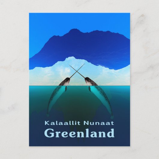 Groenland - Narwhal Briefkaart (Voorkant)