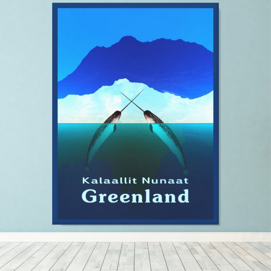 Groenland - Narwhal Canvas Afdruk (Insitu (Houten vloer))