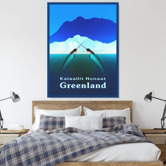 Groenland - Narwhal Canvas Afdruk (Insitu (Slaapkamer))