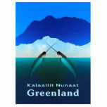 Groenland - Narwhal Fotobeeldje Magneet<br><div class="desc">Walvissen met speren. Twee mannetjesnarwales die hun slagtanden kruisen, met zee ijs en het Groenlandse vasteland op de achtergrond. De tekst "Groenland" en "Kalaallit Nunaat" (Groenland in Groenland) staat eveneens in het teken. Het doel van het slagken, een veelvoorkomende activiteit tijdens warme delen van het jaar, is onbekend. Het kan...</div>
