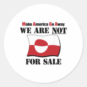 Groenland Niet Te Koop - Laat Amerika Weggaan - An Ronde Sticker