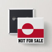 Groenland niet te koop vierkante button 5,1 cm (Voorkant /achterkant)