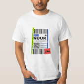 Groenland Nuuk Arctic Travel Baggage Label Grappig T-shirt (Voorkant)