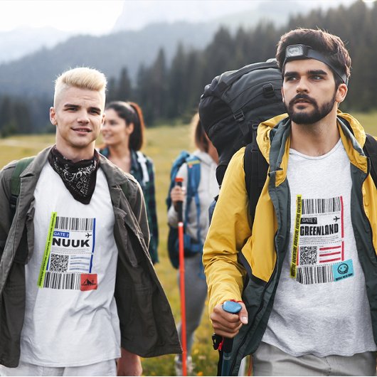 Groenland Nuuk Arctic Travel Baggage Label Grappig T-shirt