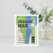 Groenland Nuuk reis ticket Briefkaart (Staand voorkant)