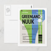 Groenland Nuuk reis ticket Briefkaart (Voorkant / Achterkant)