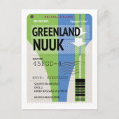 Groenland Nuuk reis ticket Briefkaart (Voorkant)