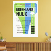 Groenland Nuuk reis ticket Canvas Afdruk (Insitu (Woonkamer))