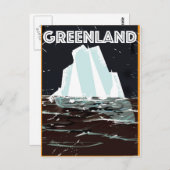 Groenland poster van het vintonijnreizen briefkaart (Voorkant / Achterkant)